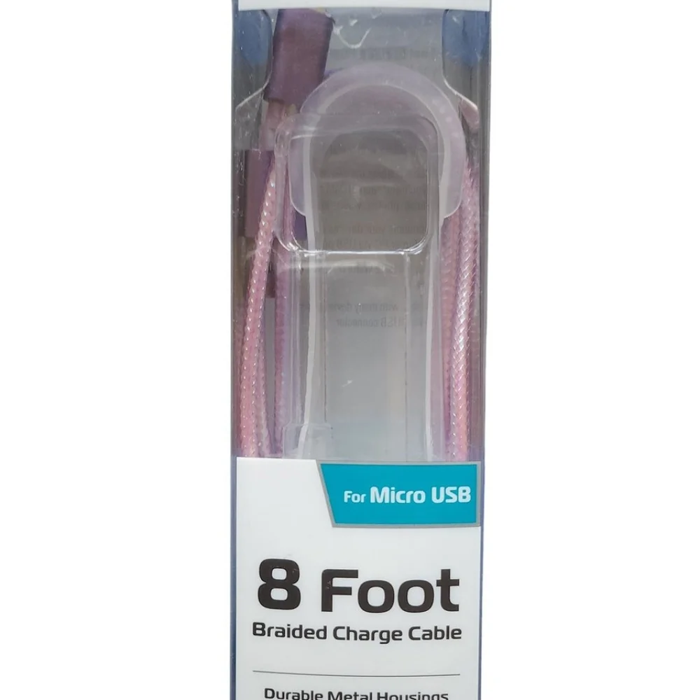 Z Gear Purple Micro B USB Cable 8 Feet Braided Cable Tangle Resistant Fast Chg
